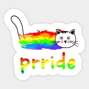 Cat Prride Funny Cat Support LGBT Pride Month Sticker